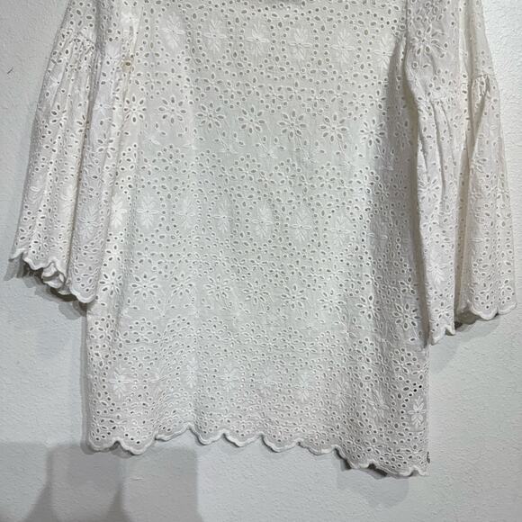 Scotch & Soda White Eyelet Embroidered Floral Blouse Sz XS - Picture 4 of 13